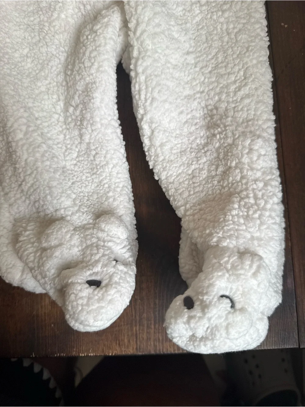 Cozy White Sherpa Hooded One-Piece for Kids